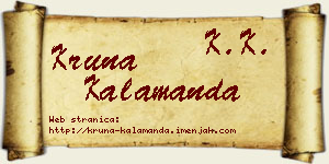 Kruna Kalamanda vizit kartica